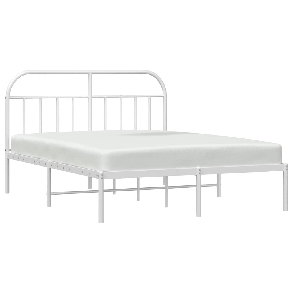 Giroletto con Testiera Metallo Bianco 183x213 cm | homemem39