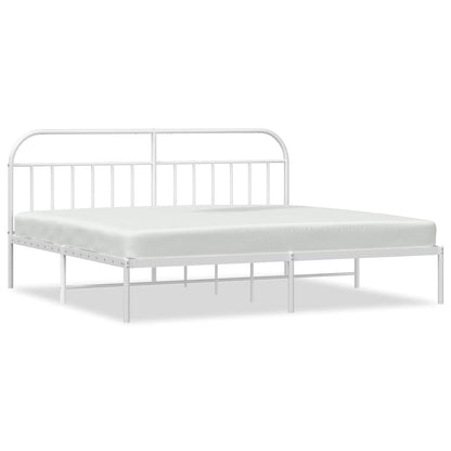 Giroletto con Testiera Metallo Bianco 193x203 cm