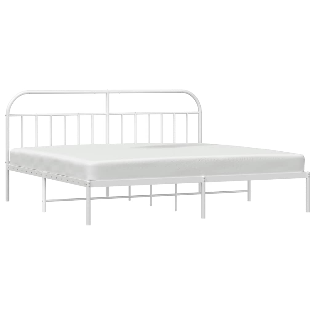 Giroletto con Testiera Metallo Bianco 193x203 cm | homemem39