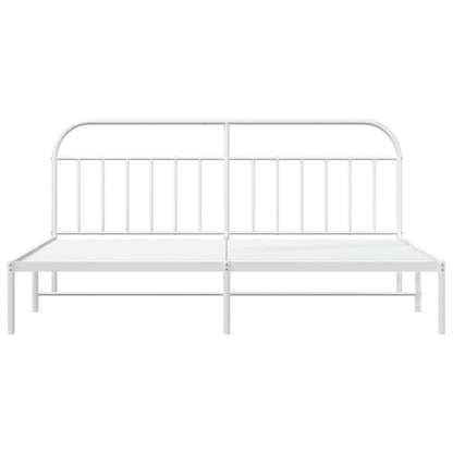 Giroletto con Testiera Metallo Bianco 193x203 cm
