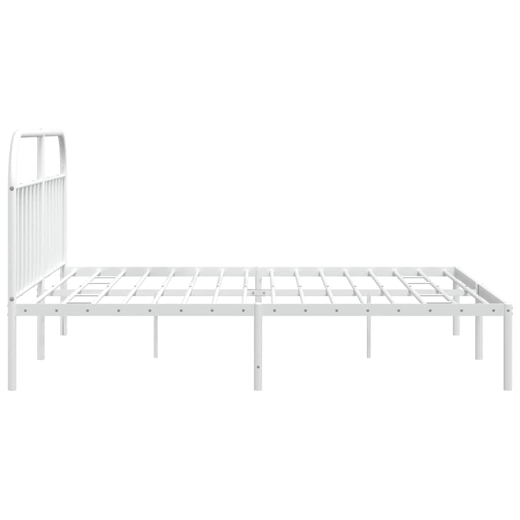 Giroletto con Testiera Metallo Bianco 193x203 cm