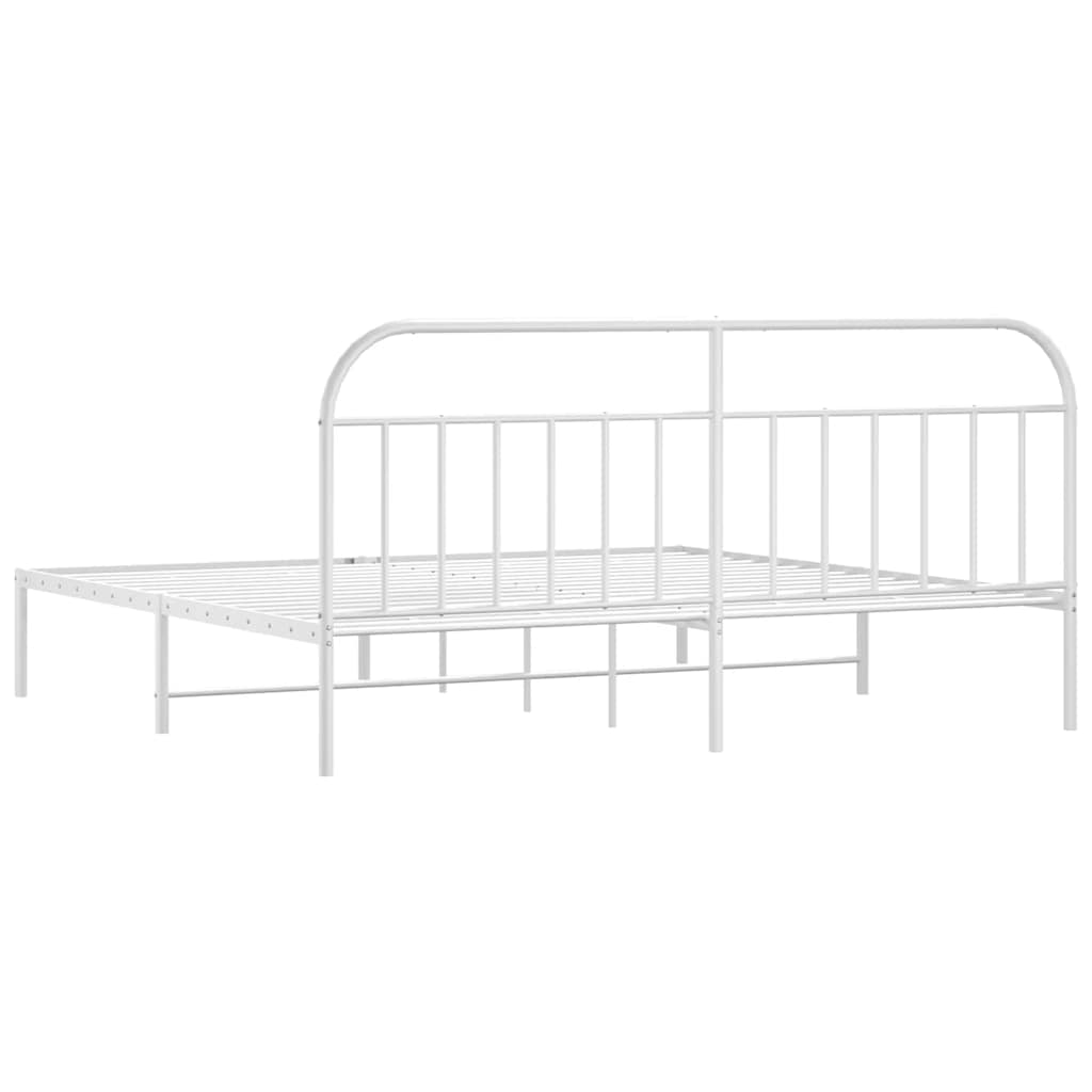 Giroletto con Testiera Metallo Bianco 193x203 cm | homemem39