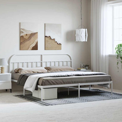 Giroletto con Testiera Metallo Bianco 193x203 cm | homemem39
