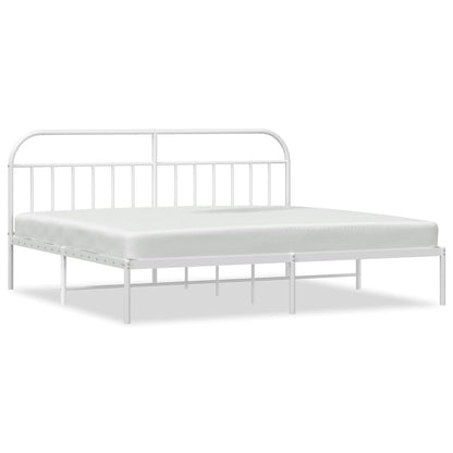 Giroletto con Testiera Metallo Bianco 200x200 cm | homemem39