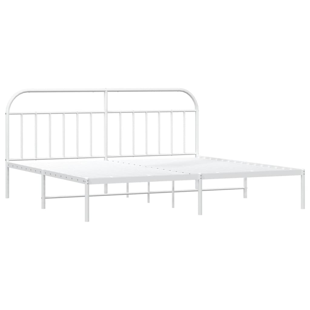 Giroletto con Testiera Metallo Bianco 200x200 cm | homemem39