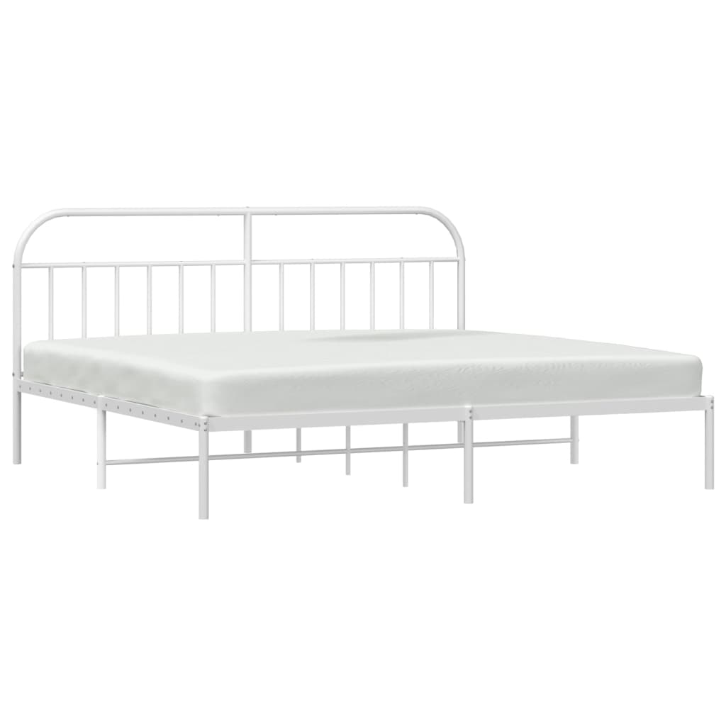 Giroletto con Testiera Metallo Bianco 200x200 cm | homemem39