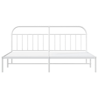Giroletto con Testiera Metallo Bianco 200x200 cm