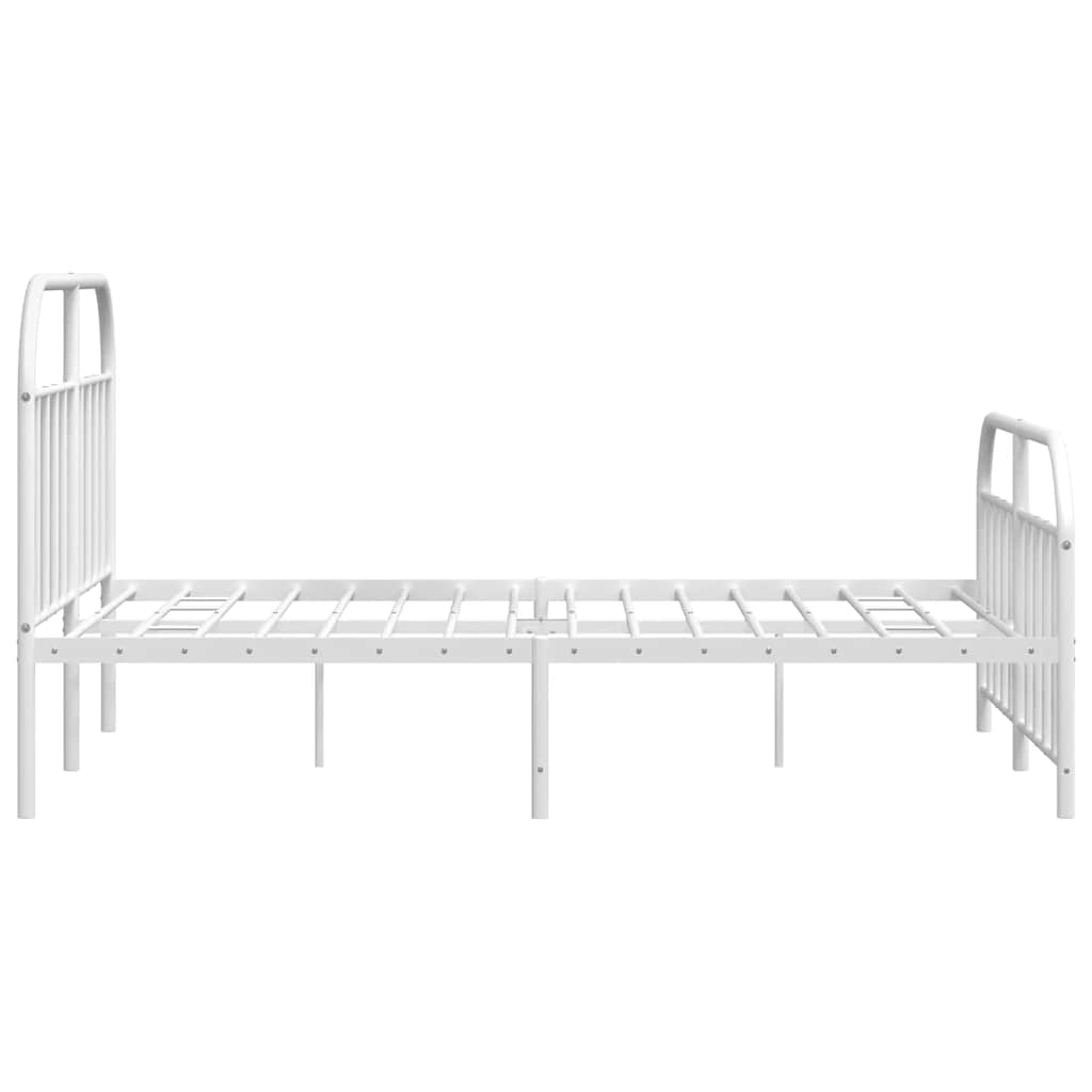 Giroletto con Testiera e Pediera Metallo Bianco 135x190 cm | homemem39