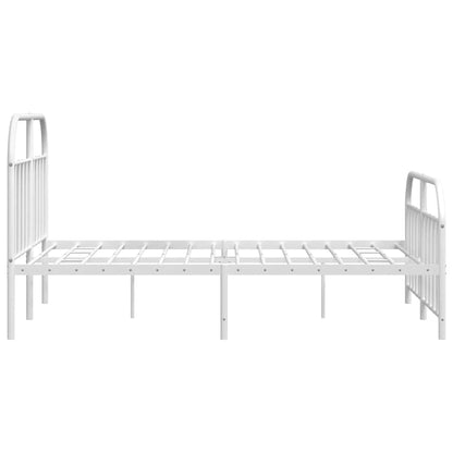 Giroletto con Testiera e Pediera Metallo Bianco 135x190 cm | homemem39