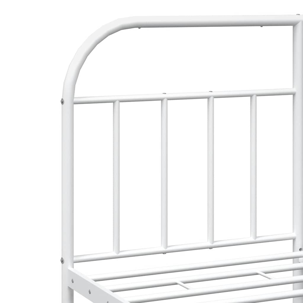 Giroletto con Testiera e Pediera Metallo Bianco 135x190 cm | homemem39