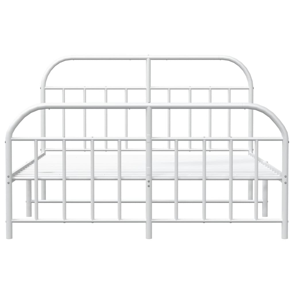Giroletto con Testiera e Pediera Metallo Bianco 140x200 cm | homemem39