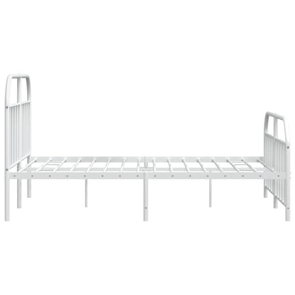 Giroletto con Testiera e Pediera Metallo Bianco 140x200 cm | homemem39