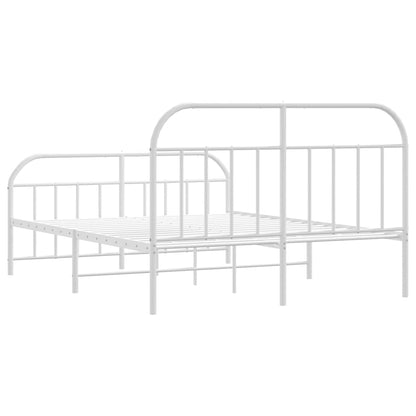 Giroletto con Testiera e Pediera Metallo Bianco 140x200 cm | homemem39