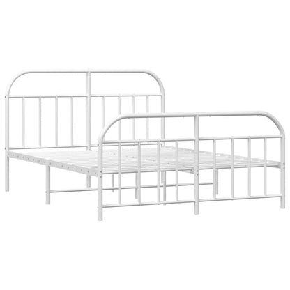 Giroletto con Testiera e Pediera Metallo Bianco 150x200 cm | homemem39