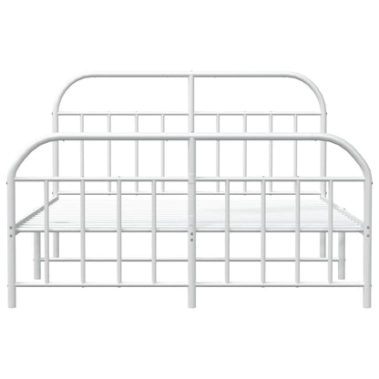 Giroletto con Testiera e Pediera Metallo Bianco 150x200 cm