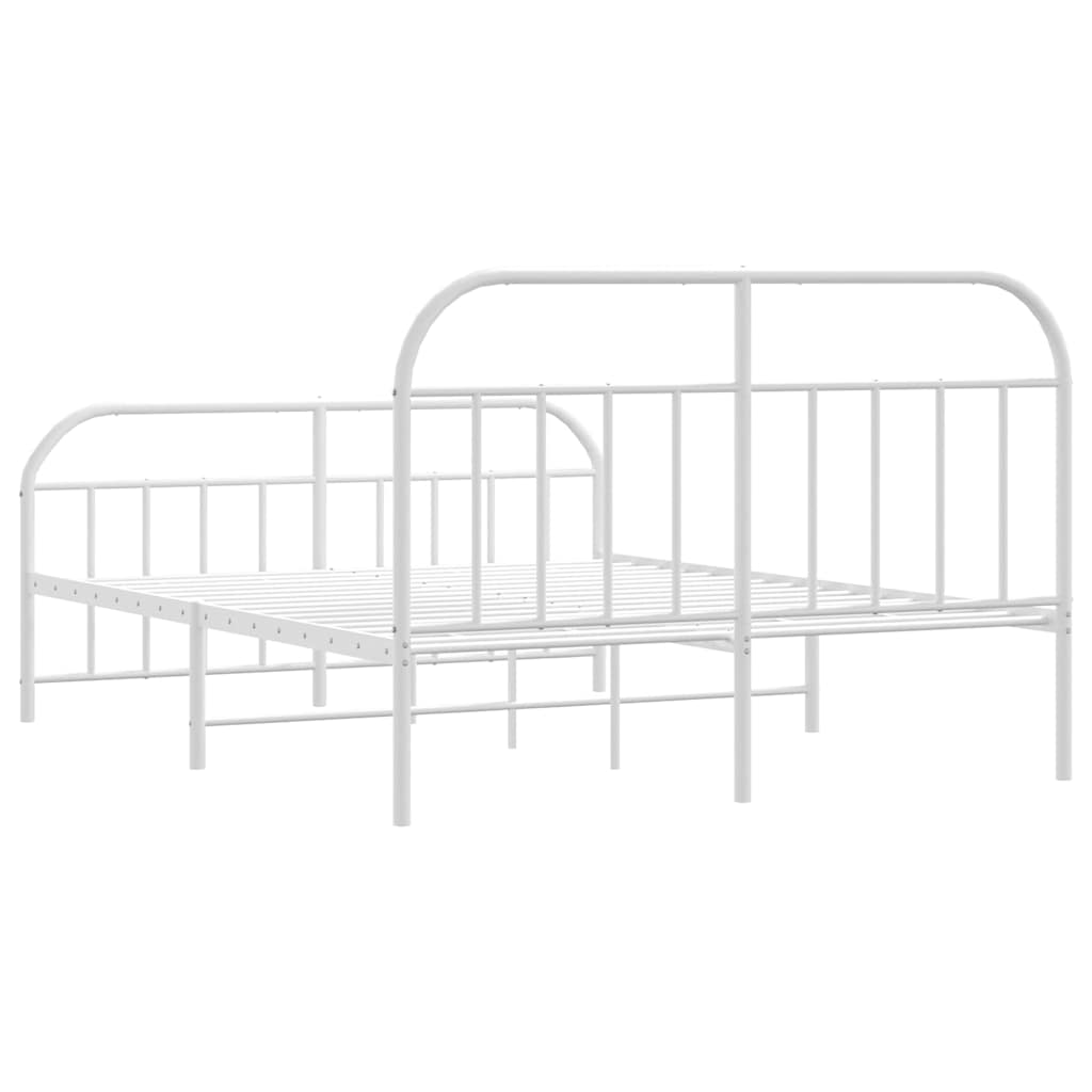 Giroletto con Testiera e Pediera Metallo Bianco 150x200 cm | homemem39