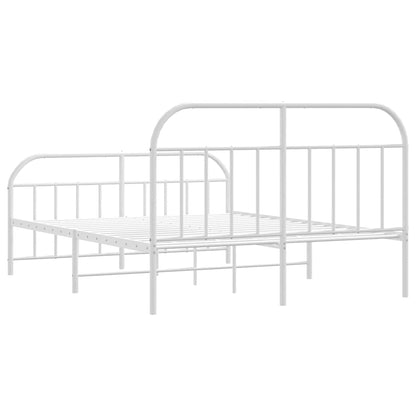 Giroletto con Testiera e Pediera Metallo Bianco 150x200 cm | homemem39