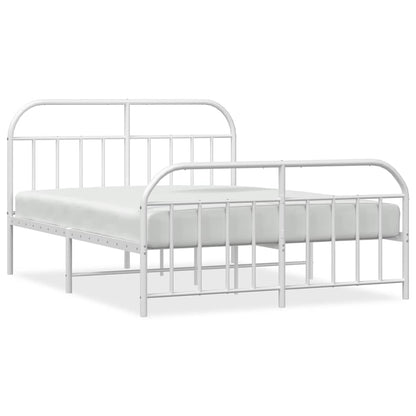 Giroletto con Testiera e Pediera Metallo Bianco 183x213 cm