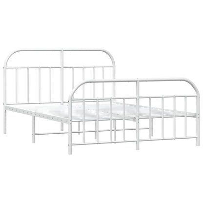 Giroletto con Testiera e Pediera Metallo Bianco 183x213 cm | homemem39