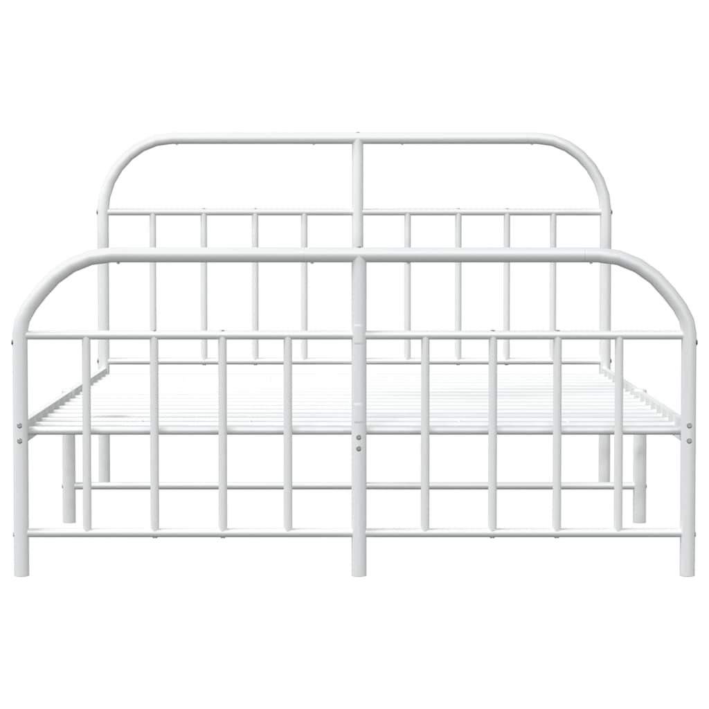 Giroletto con Testiera e Pediera Metallo Bianco 183x213 cm | homemem39
