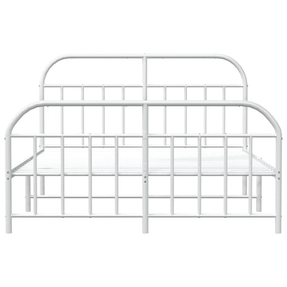 Giroletto con Testiera e Pediera Metallo Bianco 183x213 cm