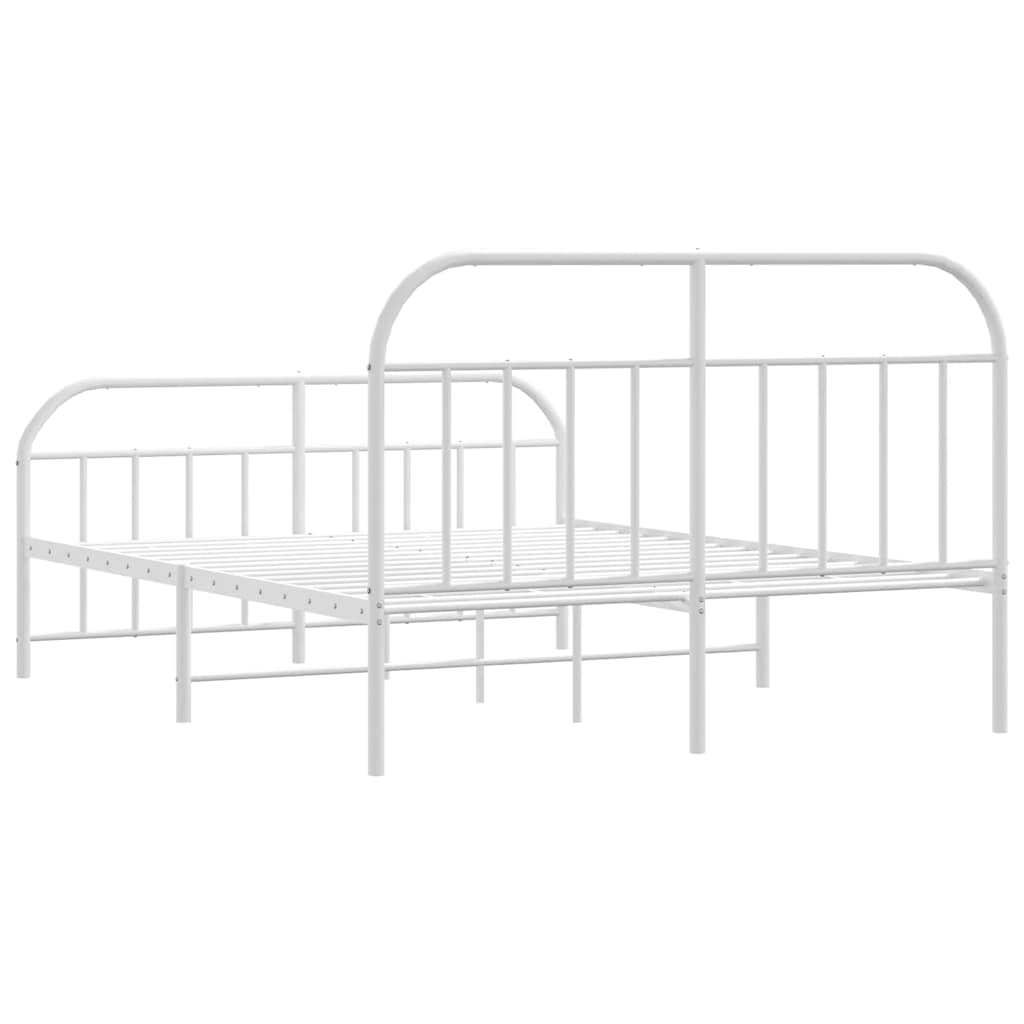Giroletto con Testiera e Pediera Metallo Bianco 183x213 cm | homemem39