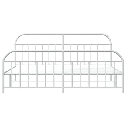 Giroletto con Testiera e Pediera Metallo Bianco 193x203 cm | homemem39