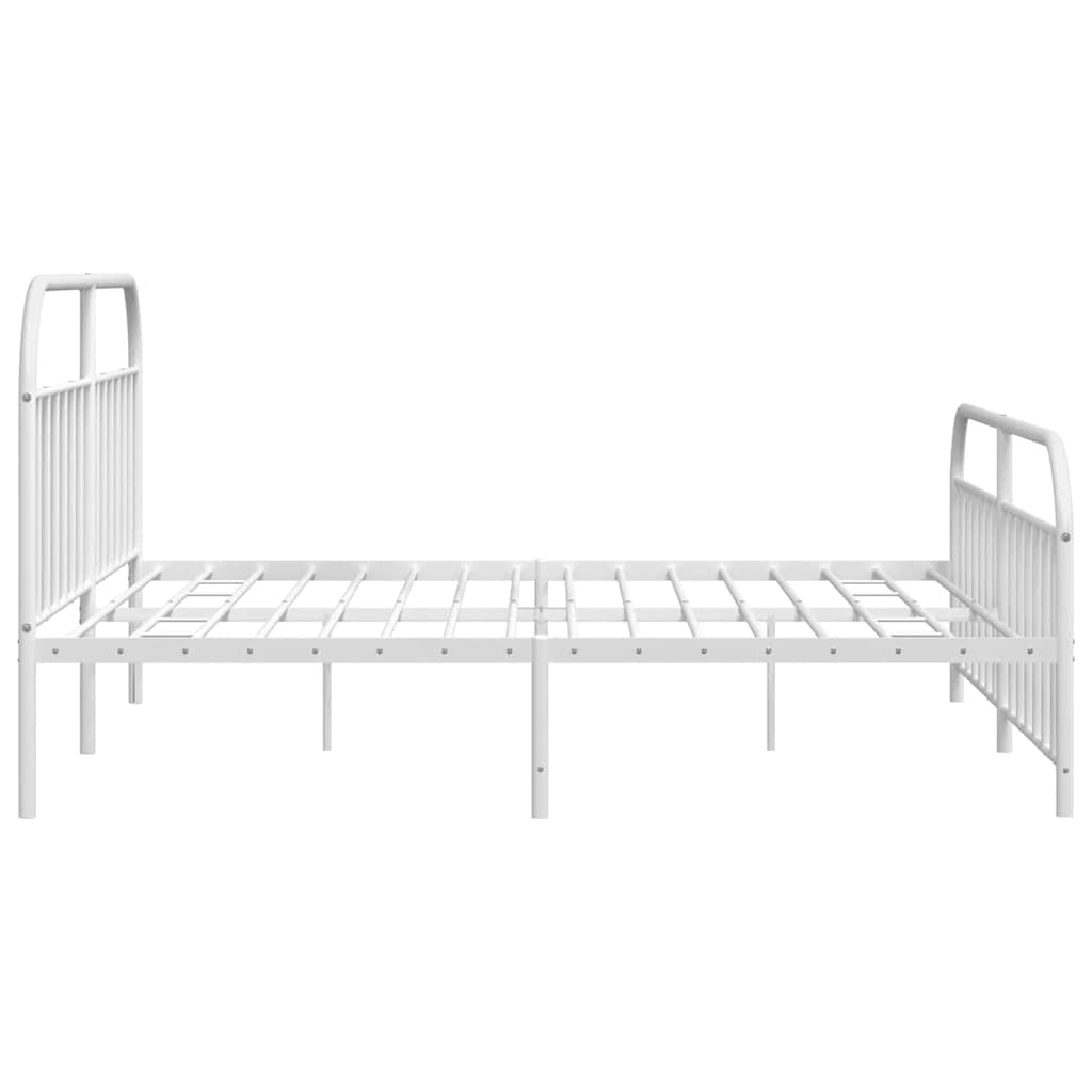 Giroletto con Testiera e Pediera Metallo Bianco 193x203 cm | homemem39
