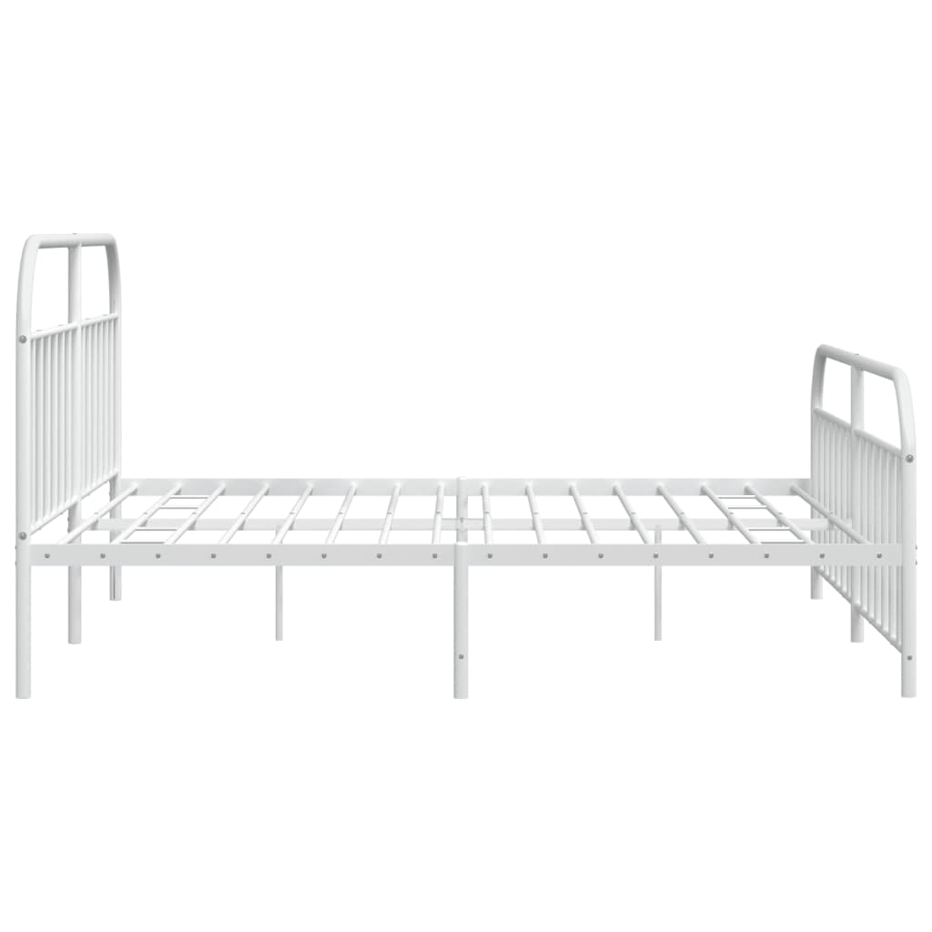 Giroletto con Testiera e Pediera Metallo Bianco 200x200 cm | homemem39