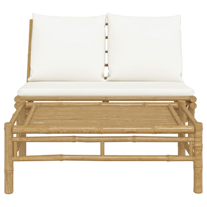 Set Salotto da Giardino 2pz con Cuscini Bambù