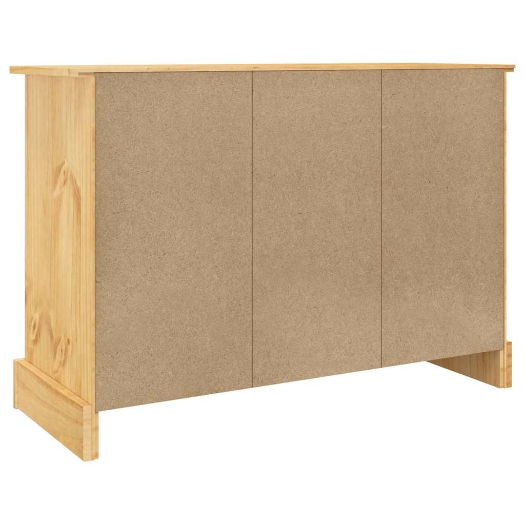 Credenza "Corona" Marrone 112x44x78 cm Legno Massello Pino Messicano