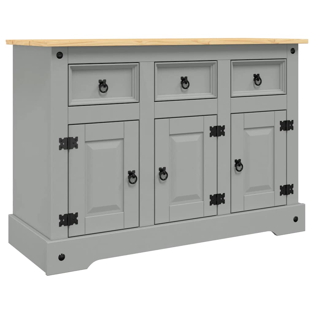 Credenza Corona Grigia 112x43x78 cm in Legno di Pino Messicano | homemem39