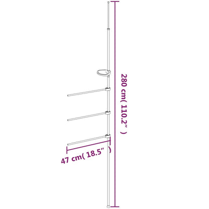 Portasciugamani 47x280 cm in Alluminio - homemem39