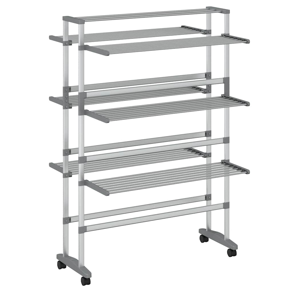 Stendibiancheria con Ruote 89x64x129 cm in Alluminio | homemem39