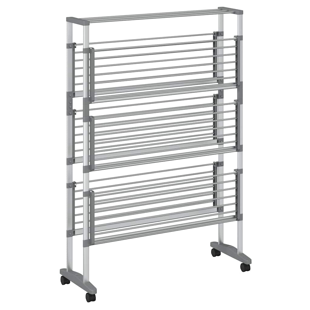 Stendibiancheria con Ruote 89x64x129 cm in Alluminio | homemem39