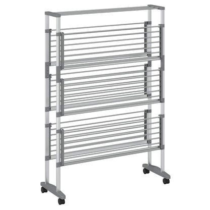 Stendibiancheria con Ruote 89x64x129 cm in Alluminio | homemem39