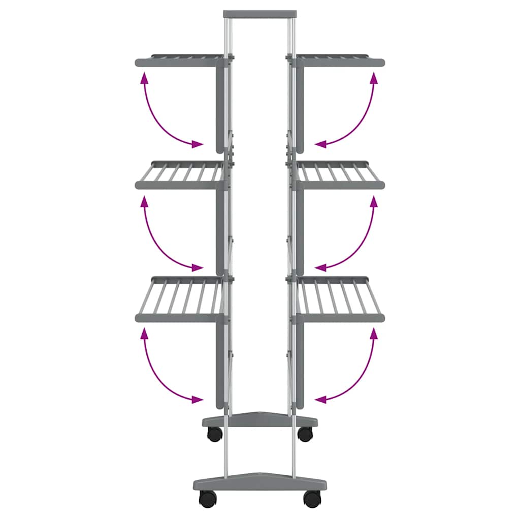 Stendibiancheria con Ruote 89x64x129 cm in Alluminio | homemem39