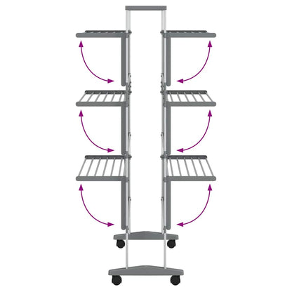 Stendibiancheria con Ruote 89x64x129 cm in Alluminio | homemem39