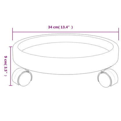 Carrelli per Piante con Ruote 2 pz Grigi Diametro 34 cm 35 kg - homemem39