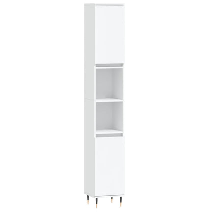 Set di Mobili da Bagno 3 pz Bianco in Legno Multistrato | homemem39