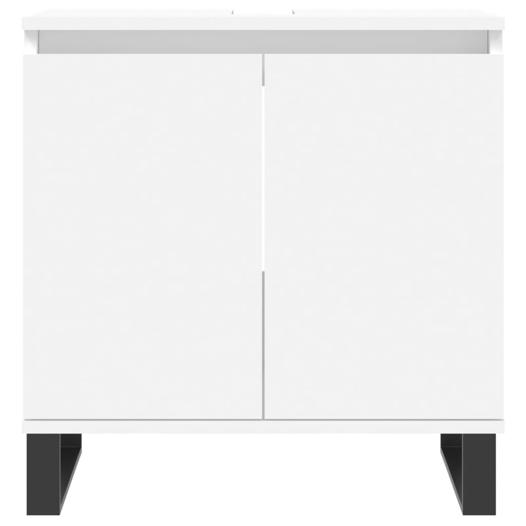 Set di Mobili da Bagno 3 pz Bianco in Legno Multistrato | homemem39