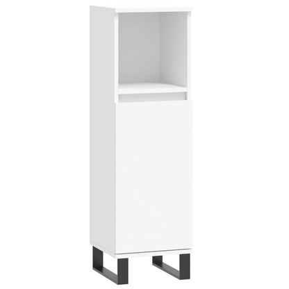 Set di Mobili da Bagno 3 pz Bianco in Legno Multistrato