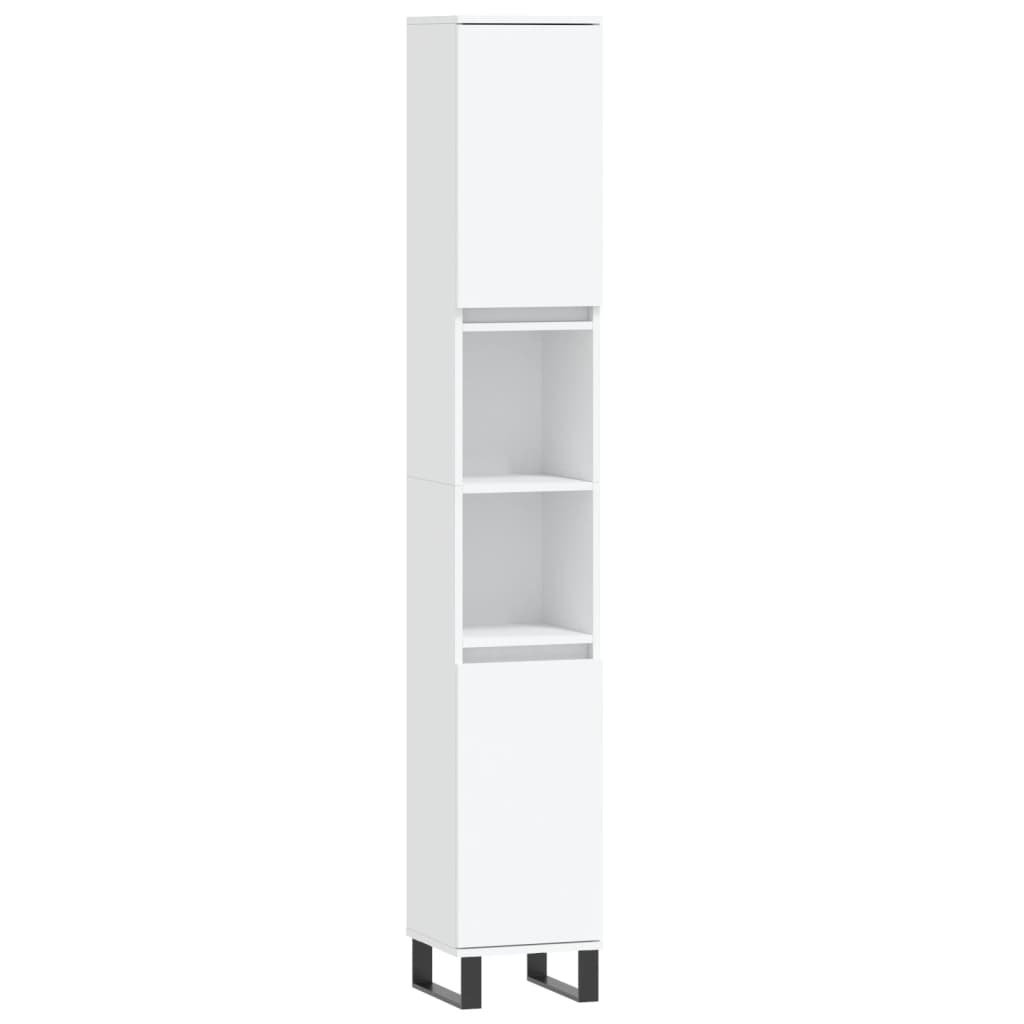 Set di Mobili da Bagno 3 pz Bianco in Legno Multistrato | homemem39