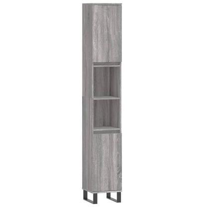 Set Mobili da Bagno 3 pz Grigio Sonoma in Legno Multistrato | homemem39