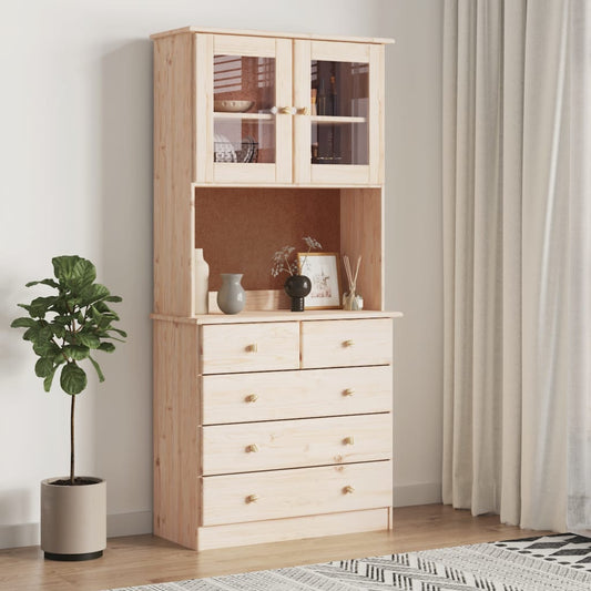 Credenza ALTA 77x35x165 cm in Legno Massello di Pino - homemem39