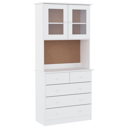 Credenza ALTA Bianca 77x35x165 cm in Legno Massello di Pino