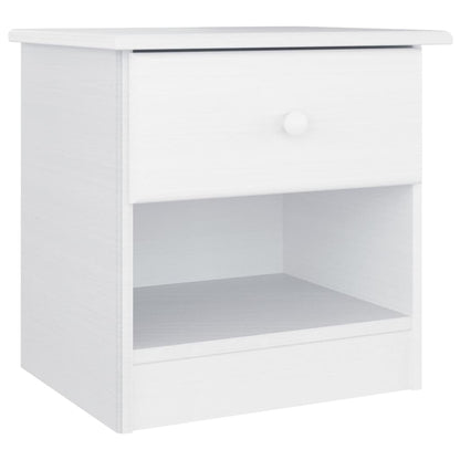 Comodino ALTA Bianco 41x35x41 cm in Legno Massello di Pino - homemem39