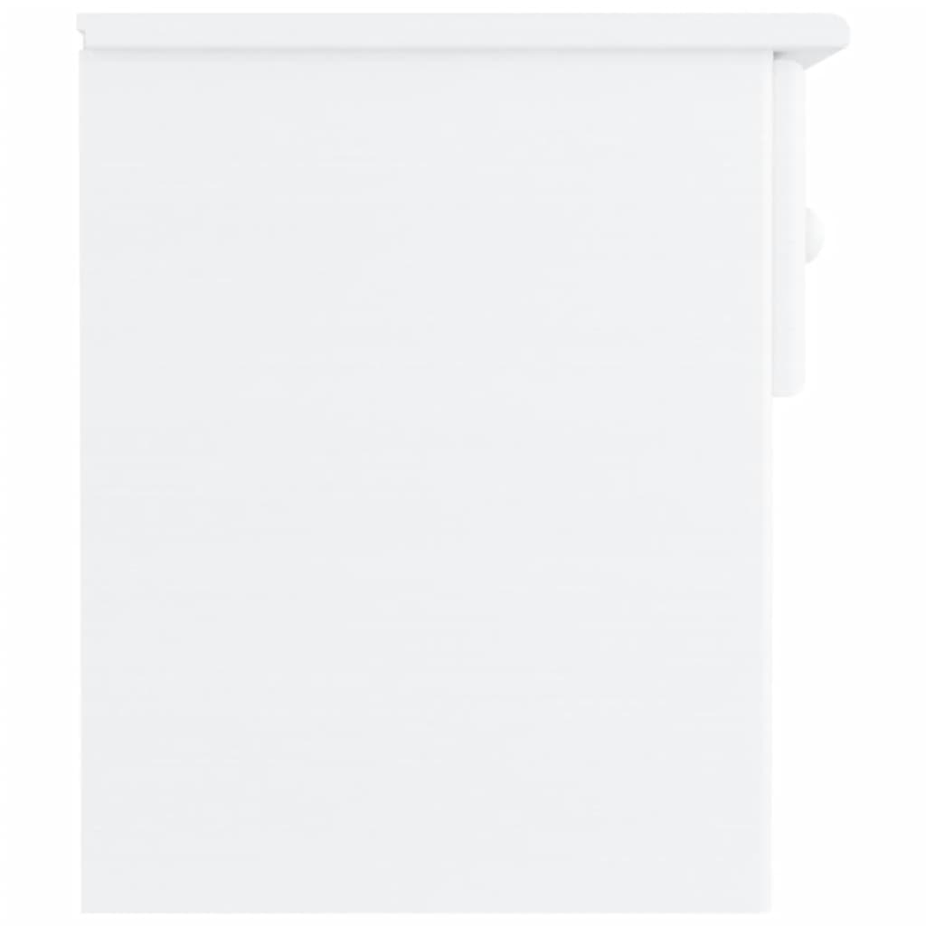 Comodino ALTA Bianco 41x35x41 cm in Legno Massello di Pino - homemem39