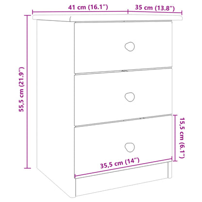 Comodino ALTA 41x35x55,5 cm in Legno Massello di Pino | homemem39