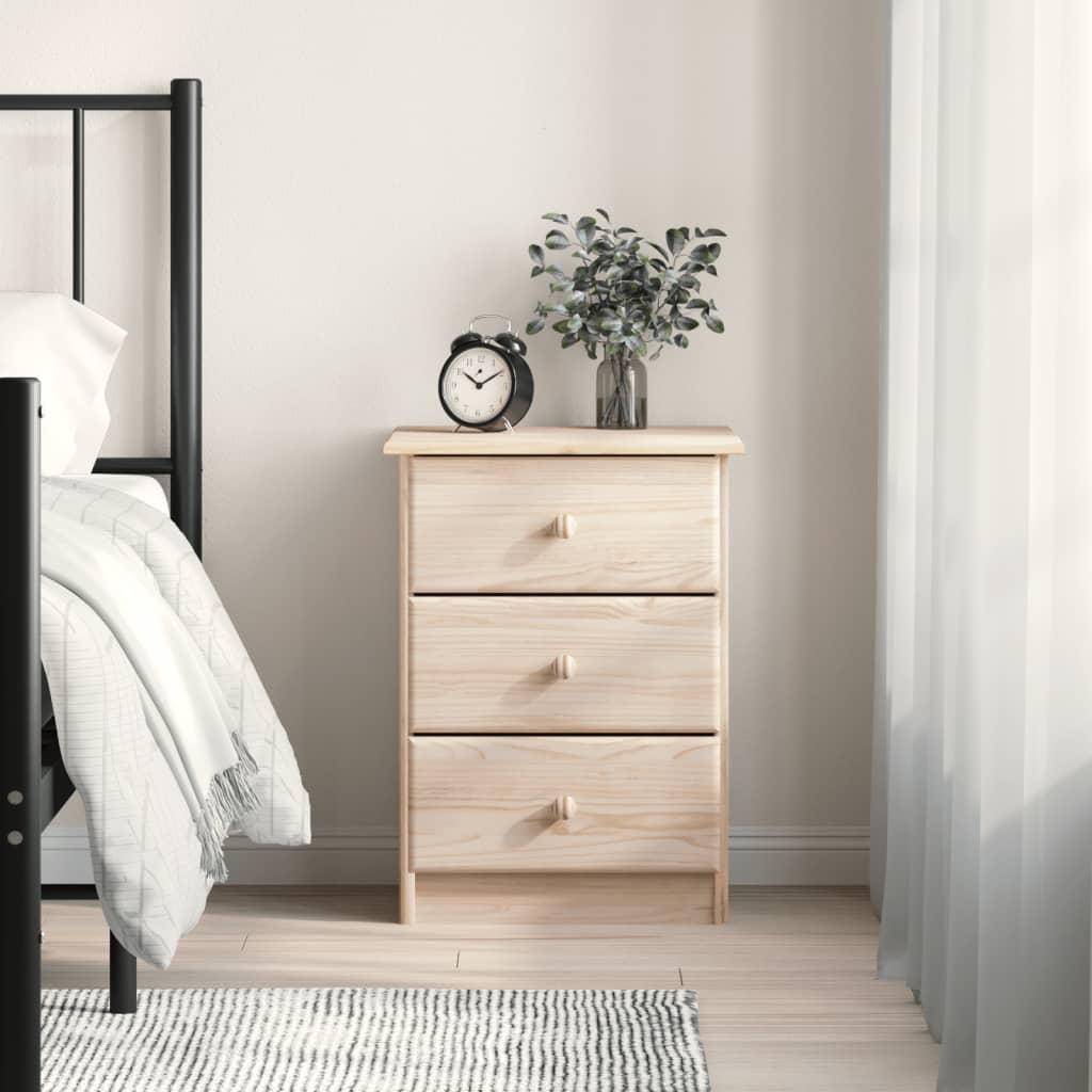 Comodino ALTA 41x35x55,5 cm in Legno Massello di Pino | homemem39
